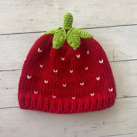 Beanie Girls Strawberry Crochet Beanies Hat Grunge Emo Slouchy Knitted Hats - Picture 3 of 9